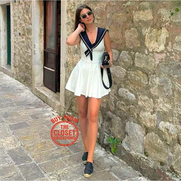 ZARA BLOGGER FAVE!!! Short Dress with Contrast Collar NWT - Picture 15 of 16